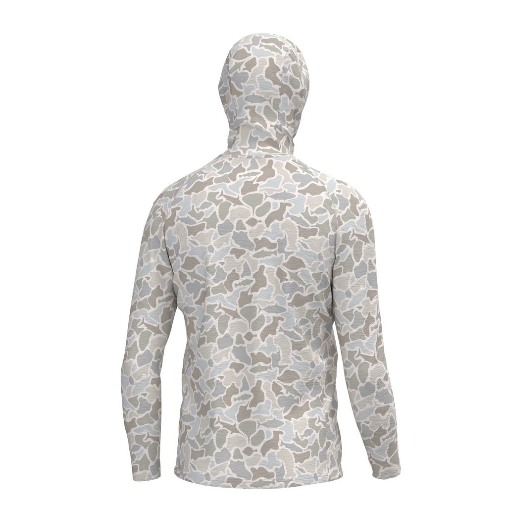 Local Boy Heather Blend Hoodie in Saltwater Camo, back view