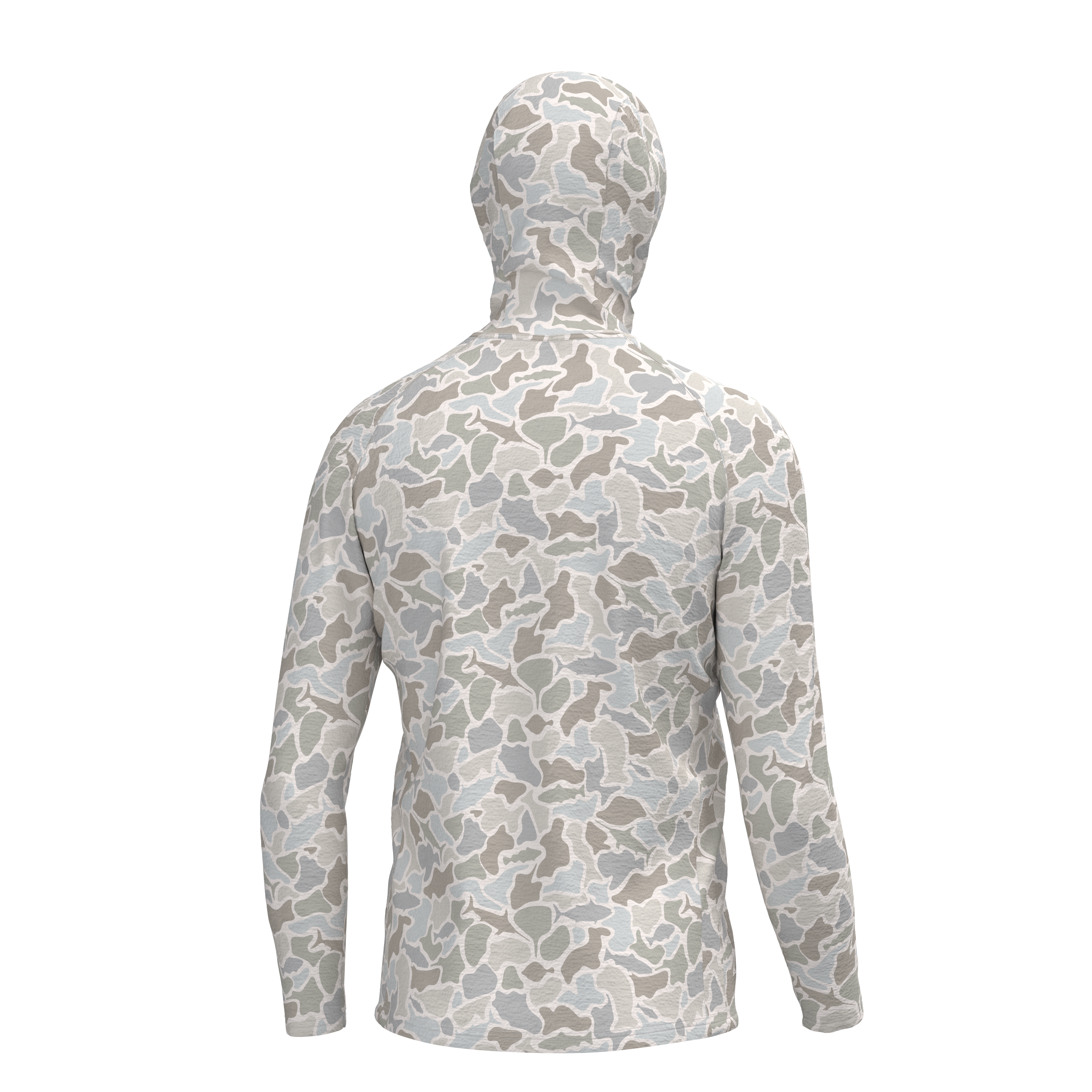 Local Boy Heather Blend Hoodie in Saltwater Camo, back view