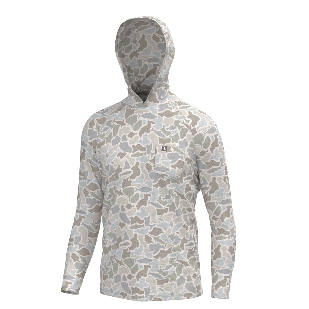 Local Boy Heather Blend Hoodie in Saltwater Camo, front view