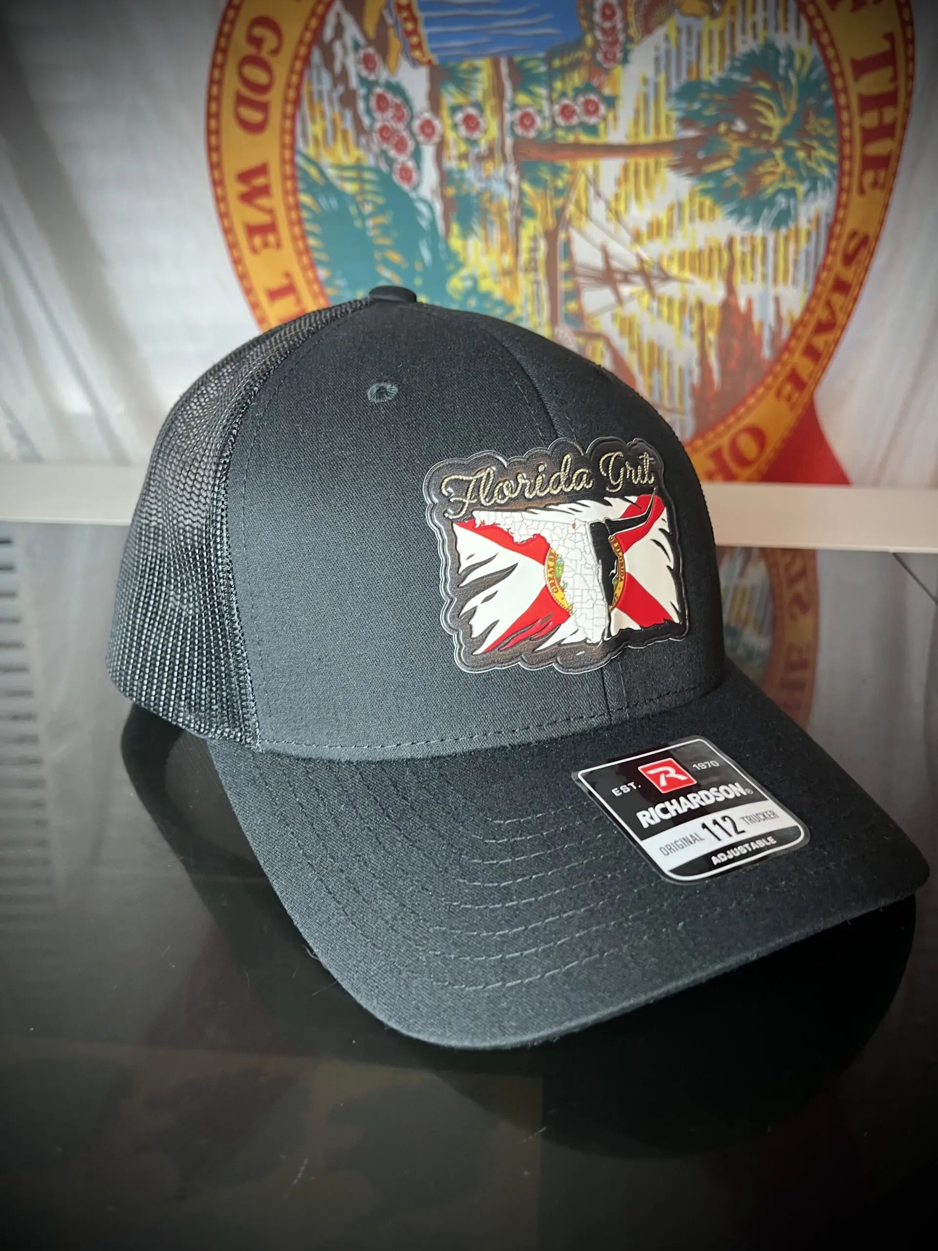 Black Poly Richardson Trucker FLGRIT FLAG