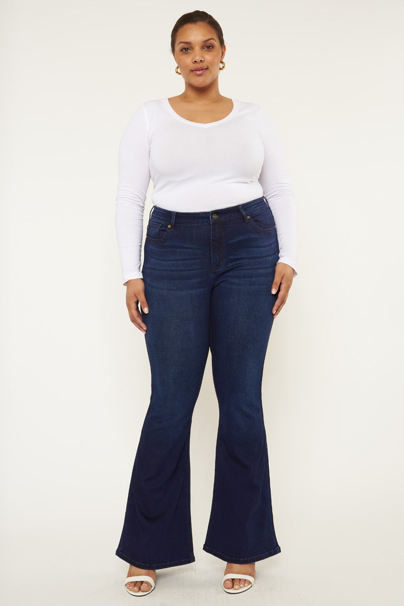 KanCan Darcy Mid Rise Flare (Petite Plus Size), supplier view 3