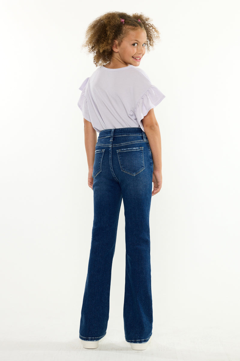 KanCan Girls Dina High-Rise Bootcut Jeans Dark Wash view 2