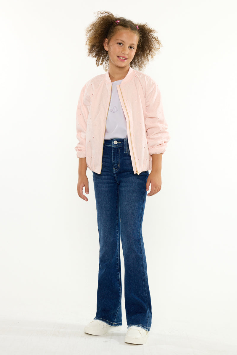 KanCan Girls Dina High-Rise Bootcut Jeans Dark Wash view 3