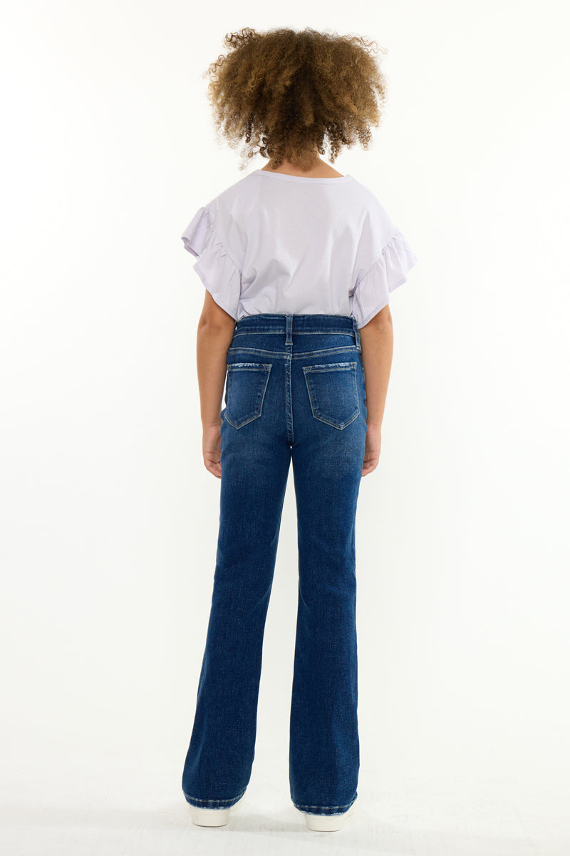 KanCan Girls Dina High-Rise Bootcut Jeans Dark Wash view 7