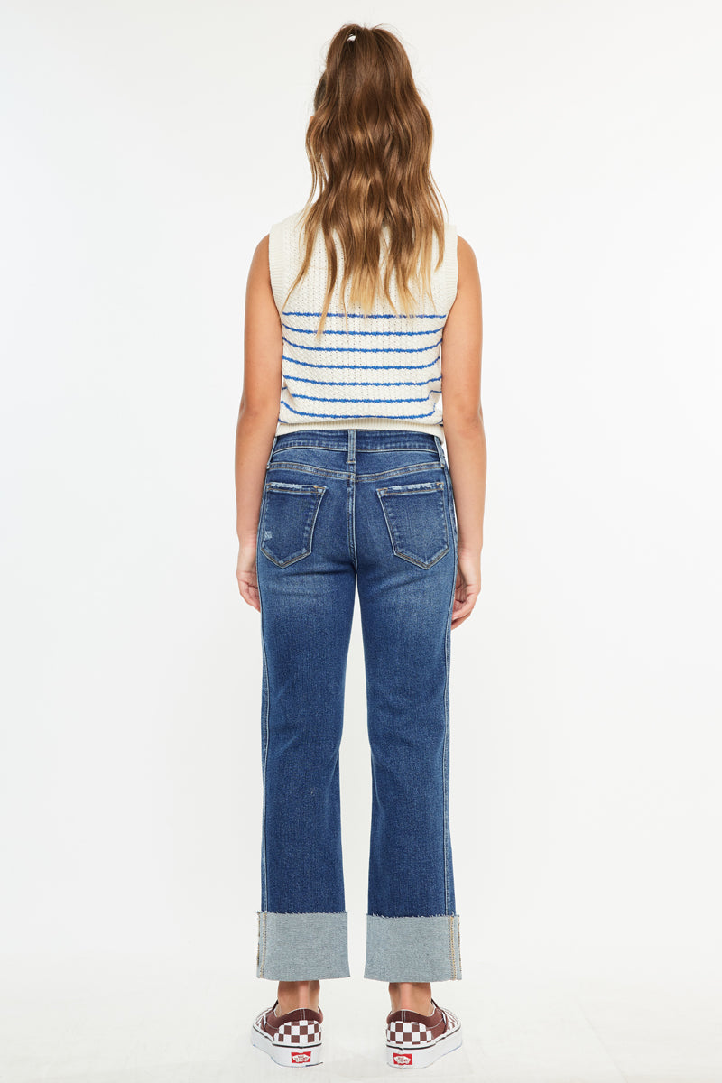 KanCan Gisela Mid Rise Kids Crop Straight, supplier view 2