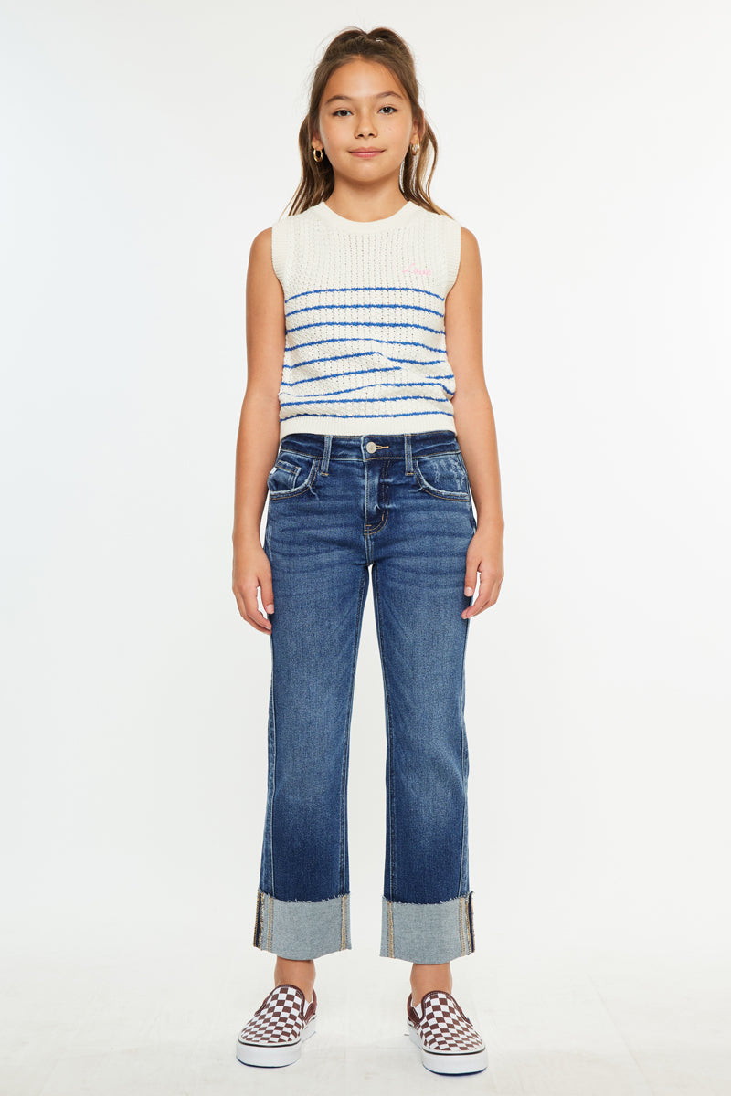 KanCan Gisela Mid Rise Kids Crop Straight, supplier view 3