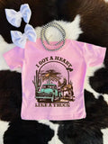 Kids' light pink I Got a Heart Like a Truck Western graphic T-shirt