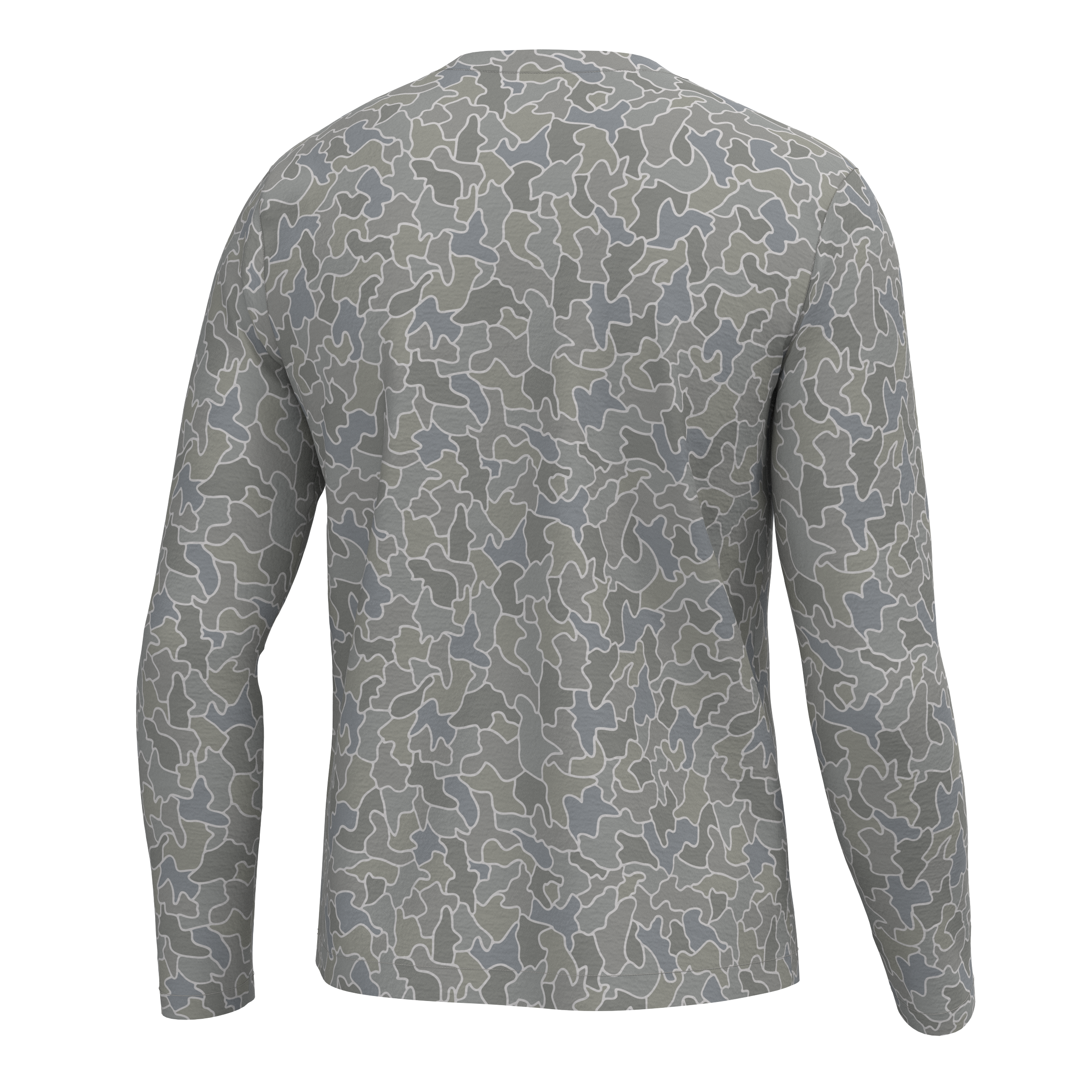 Local Boy long sleeve Heather Blend Crew in Cobblestone Gray, back view