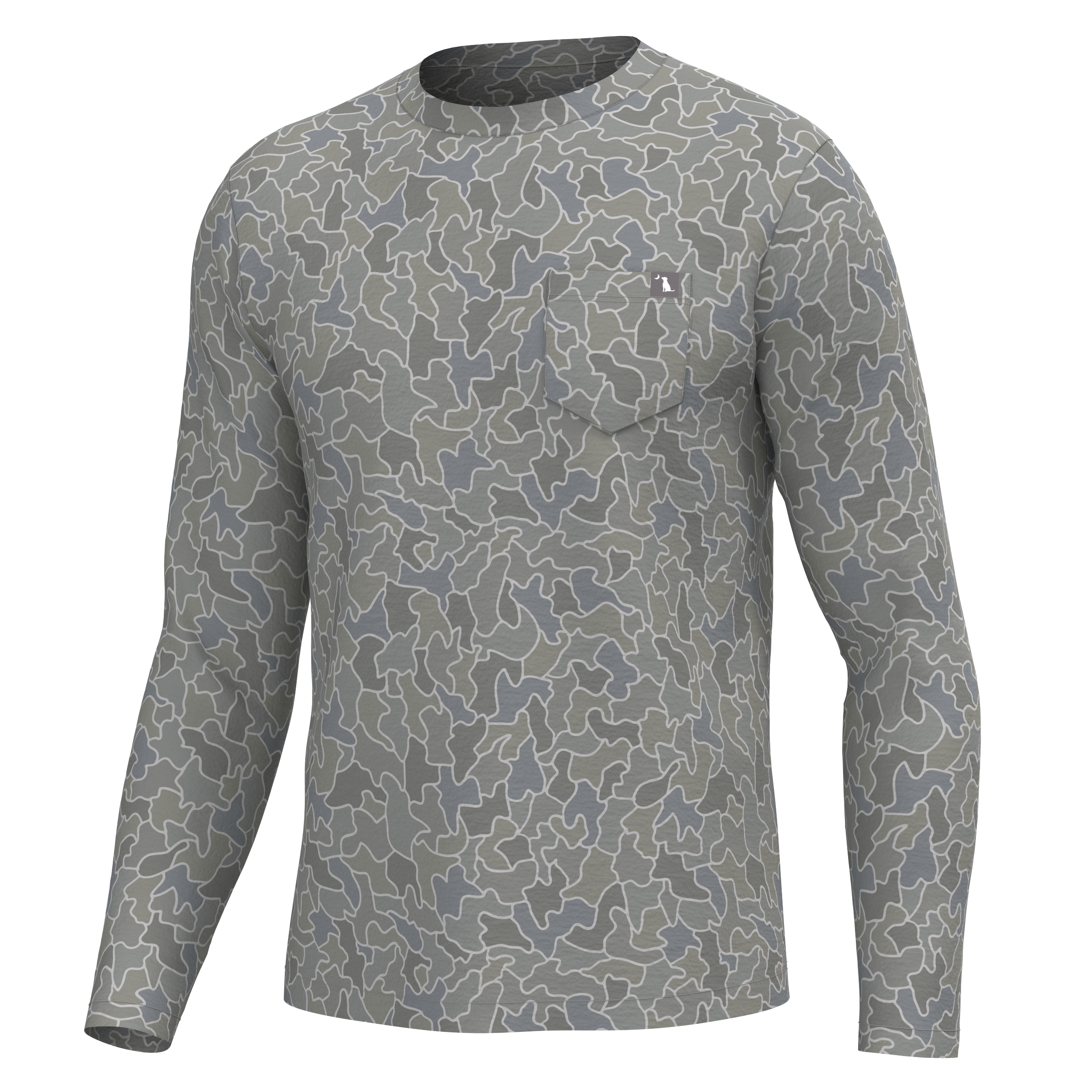 Local Boy long sleeve Heather Blend Crew in Cobblestone Gray, front view