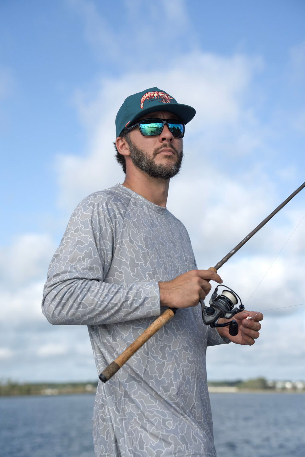 Local Boy long sleeve Heather Blend Crew in Cobblestone Gray, lifestyle view