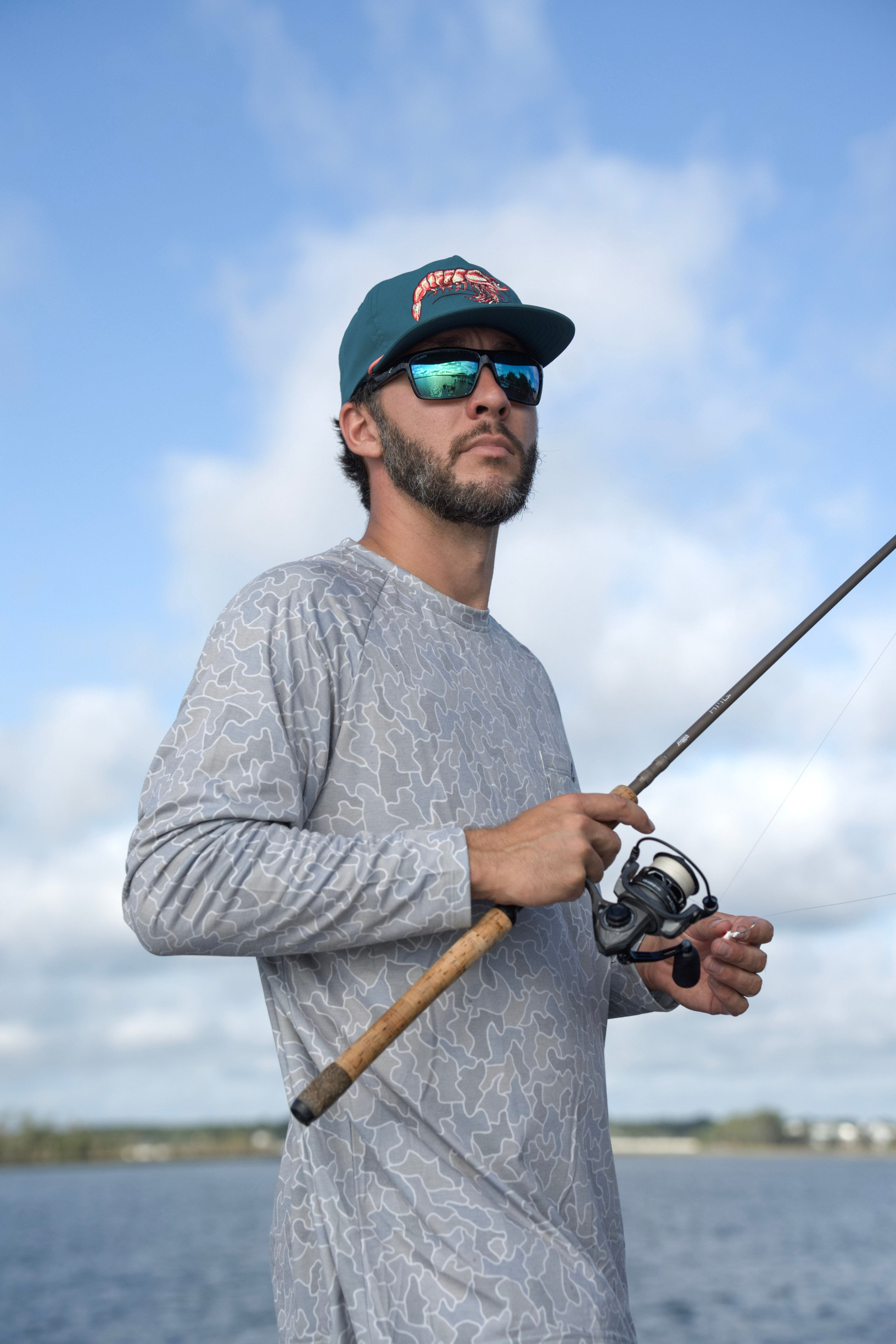 Local Boy long sleeve Heather Blend Crew in Cobblestone Gray, lifestyle view