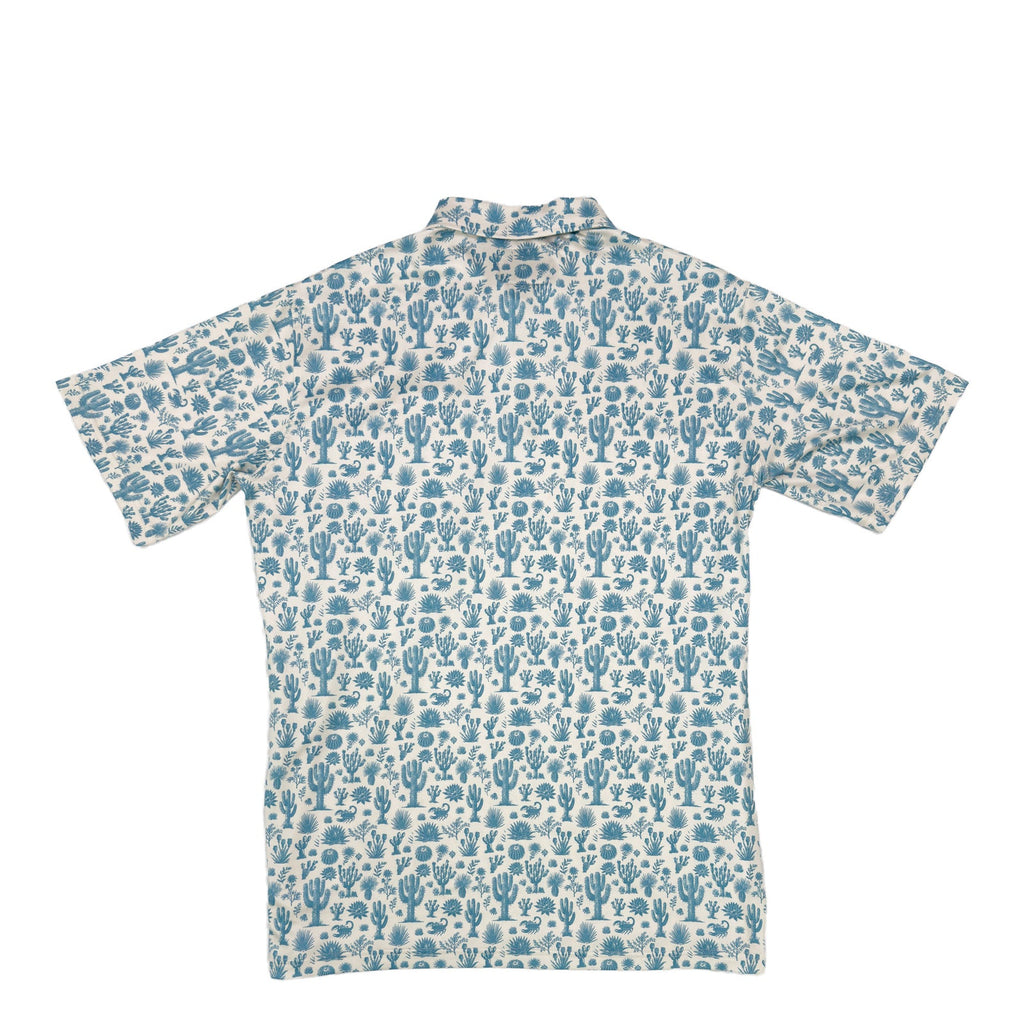 Lazy J Men's Blue Cactus Pearl Snap Polo - view 3