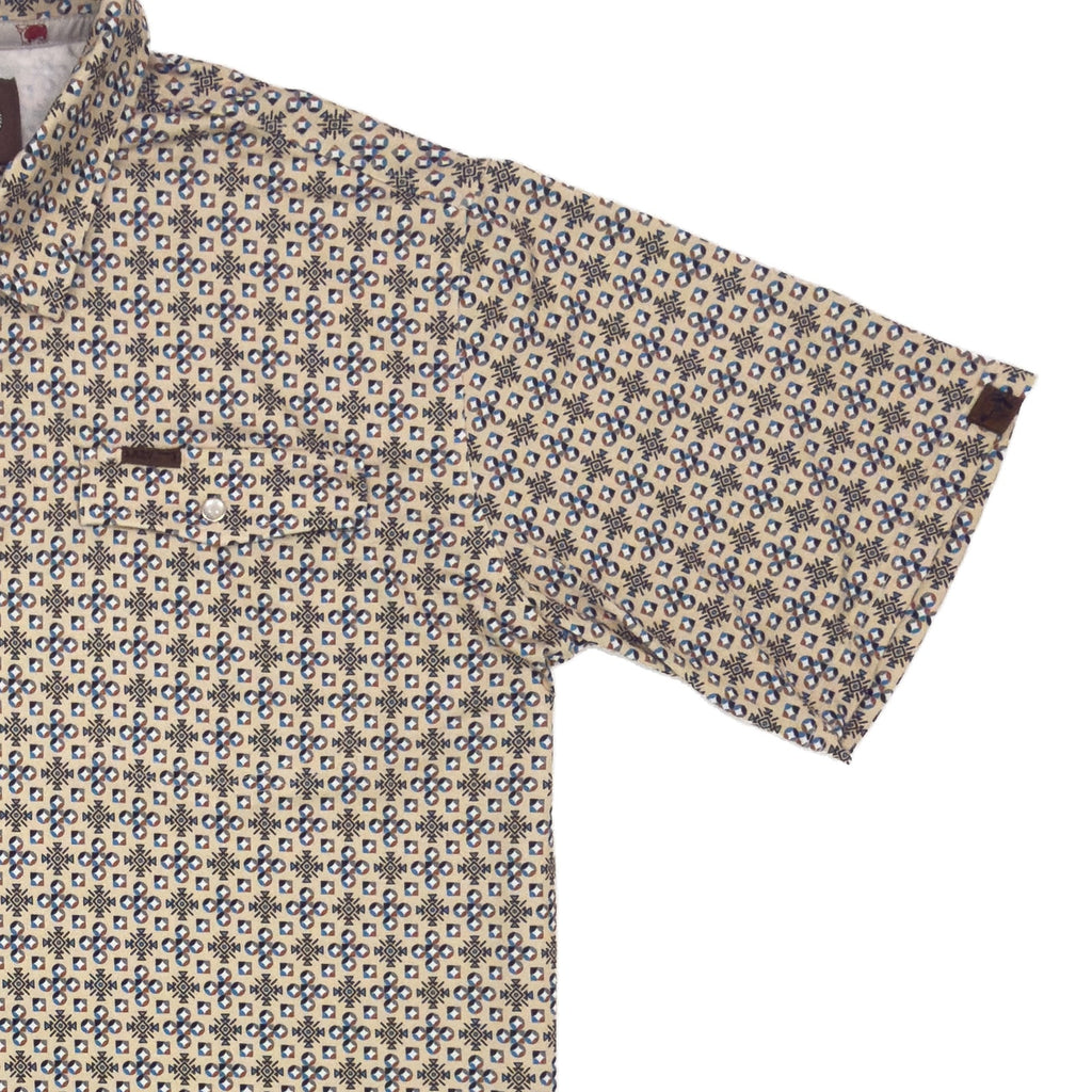Lazy J Men's Tan and Brown Geometric Pearl Snap Polo - view 5