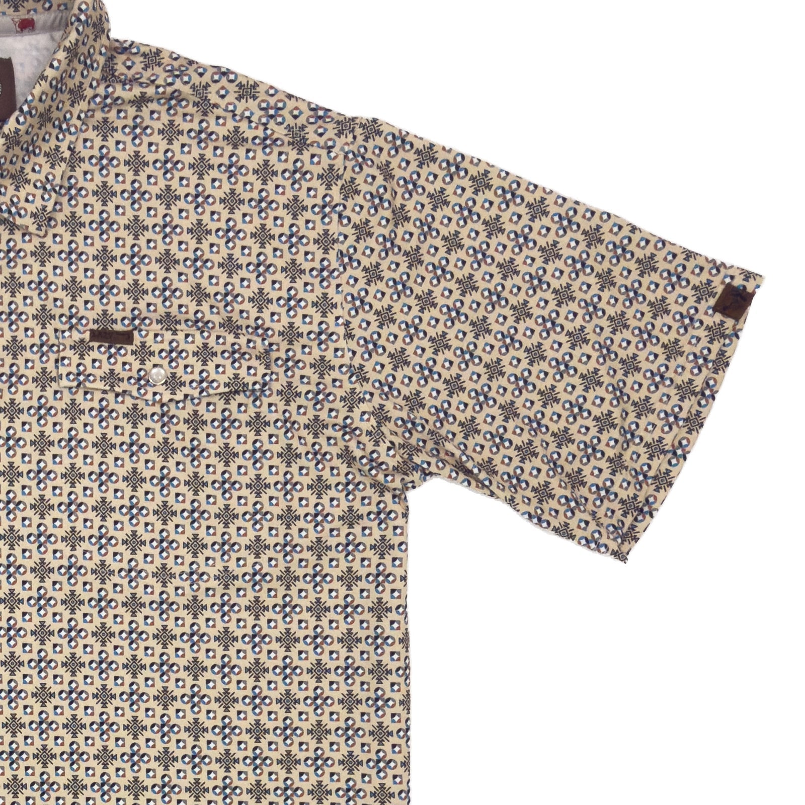 Lazy J Men's Tan and Brown Geometric Pearl Snap Polo - view 5