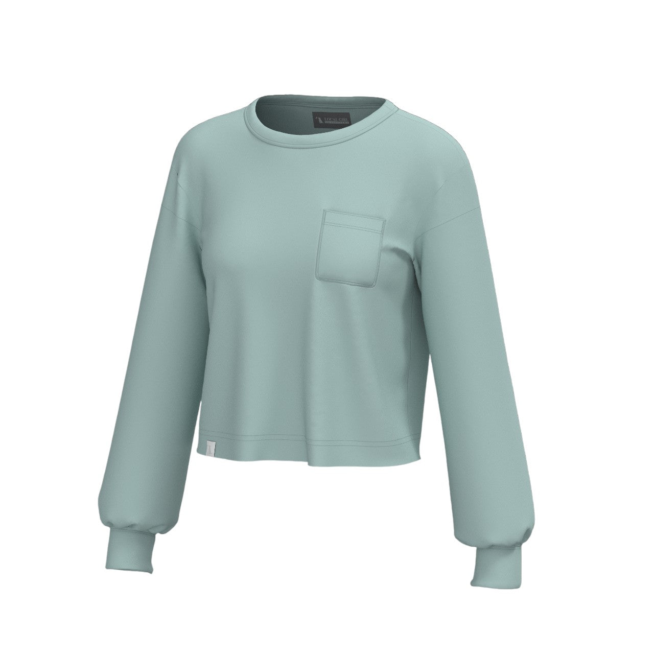 Local Girl Revive 2.0 Crew in Jade, front view
