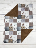 Little Man deer print baby blanket