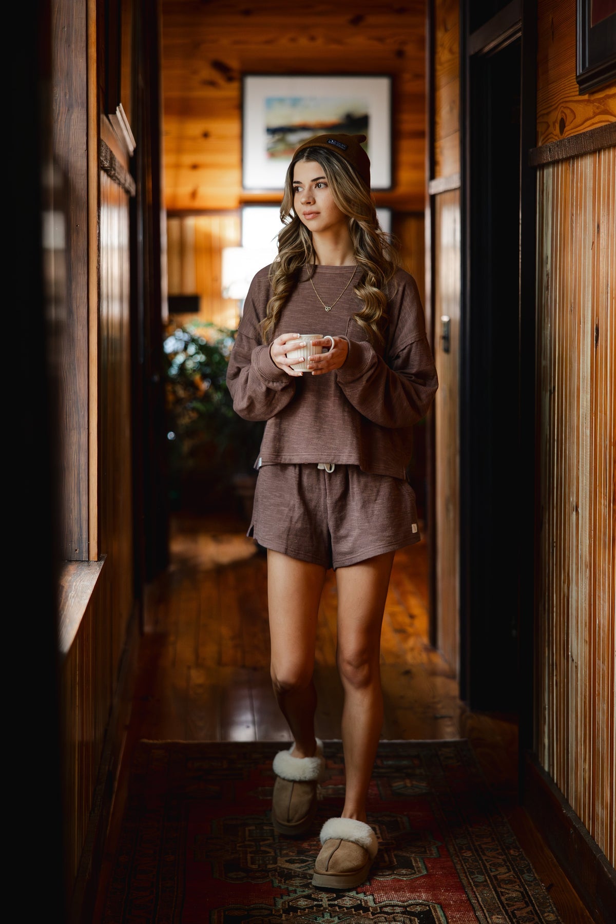 Woman wearing Local Girl Revive Shorts in Rose
