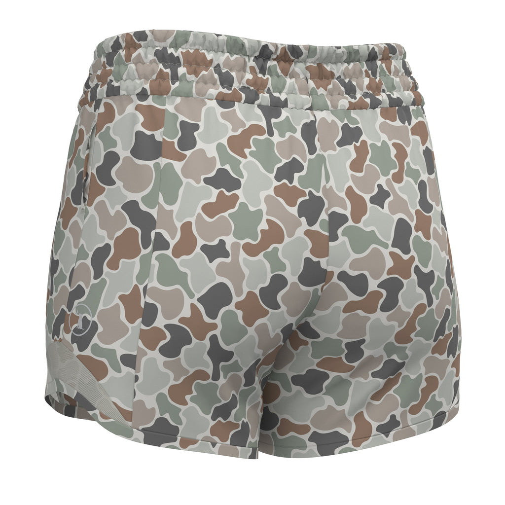 Local Girl Vista Shorts in Forest Camo Flora back view
