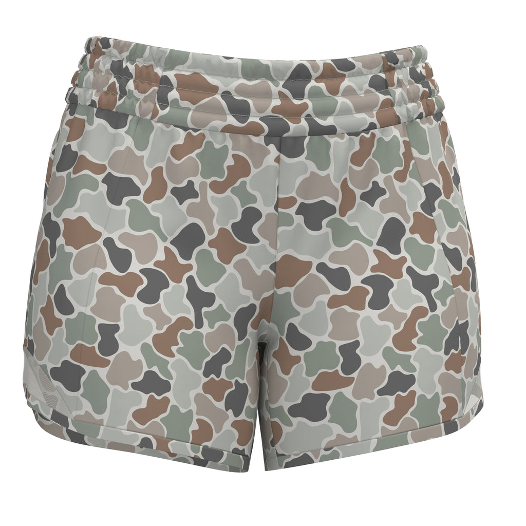 Local Girl Vista Shorts in Forest Camo Flora front view