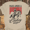 Make America Cowboy Again Western graphic tee in sand