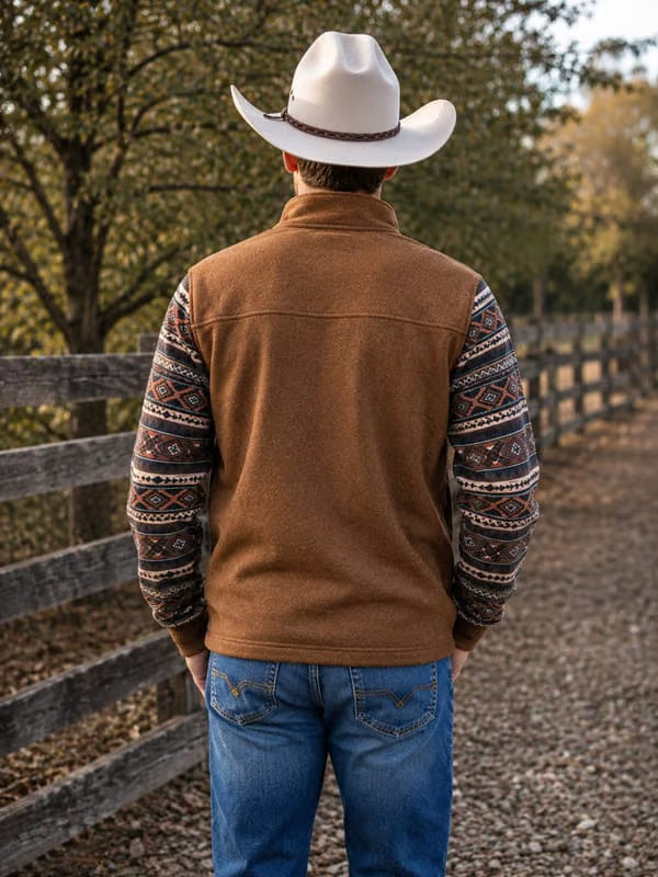 MontanaCo Men's Western Fleece Pullover AT-261 back