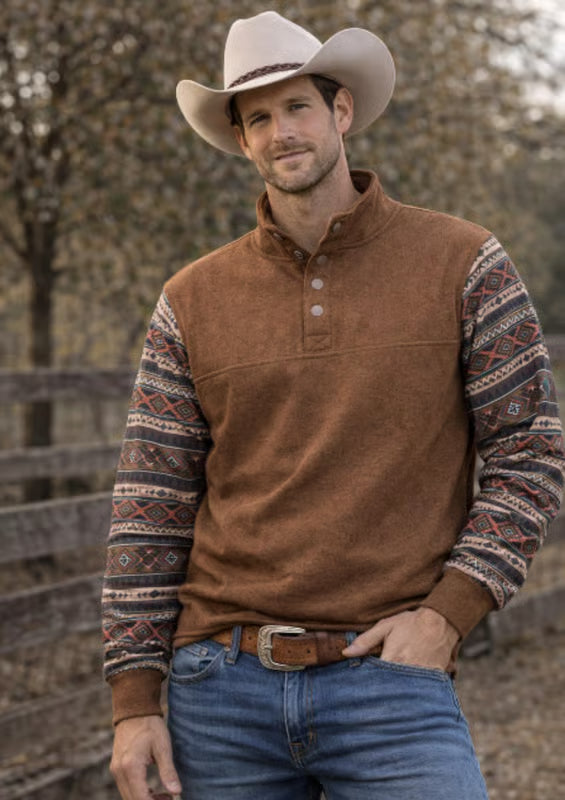 MontanaCo Men's Western Fleece Pullover AT-261 front