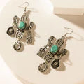 Myra Cactus Charm Earrings in Rodeo Silver