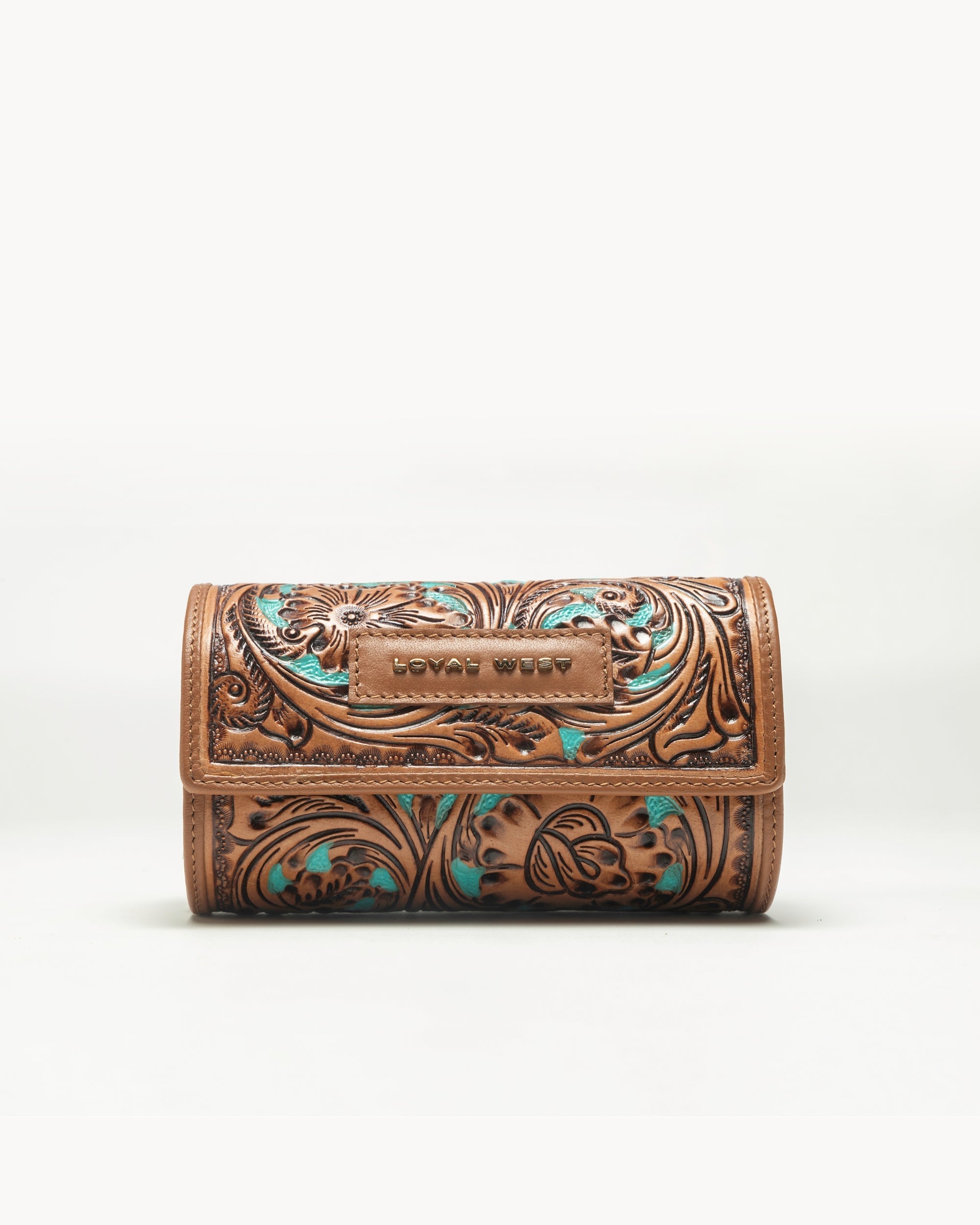 Myra Canyon Jewellery Case Hand-Tooled Leather - Whiskey & Water, supplier view 2