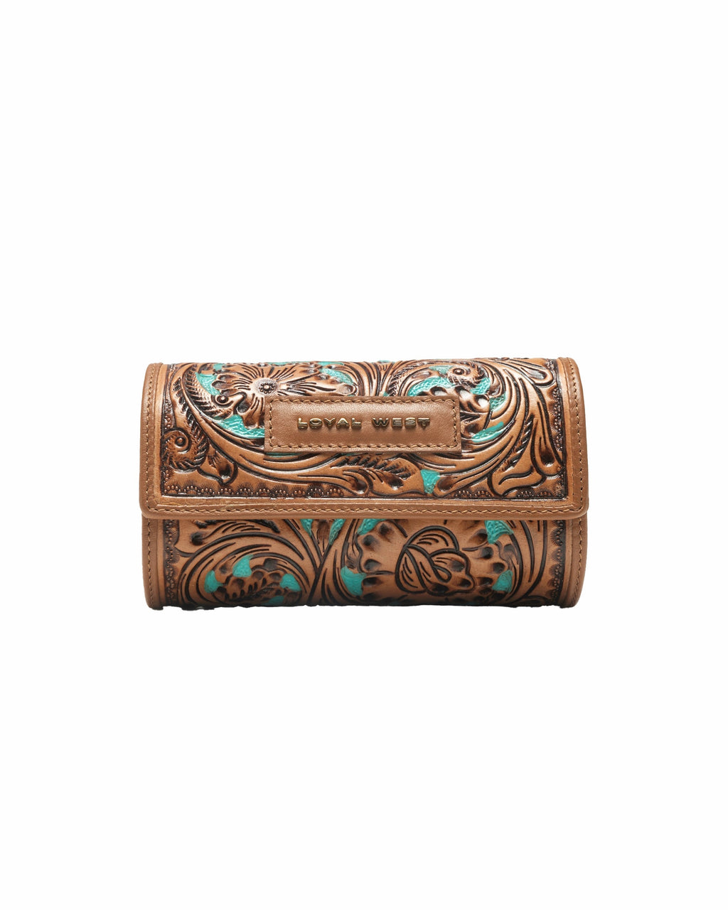Myra Canyon Jewellery Case Hand-Tooled Leather - Whiskey & Water, supplier view 3