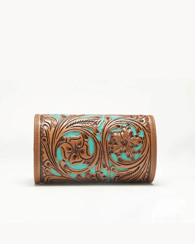 Myra Canyon Jewellery Case Hand-Tooled Leather - Whiskey & Water