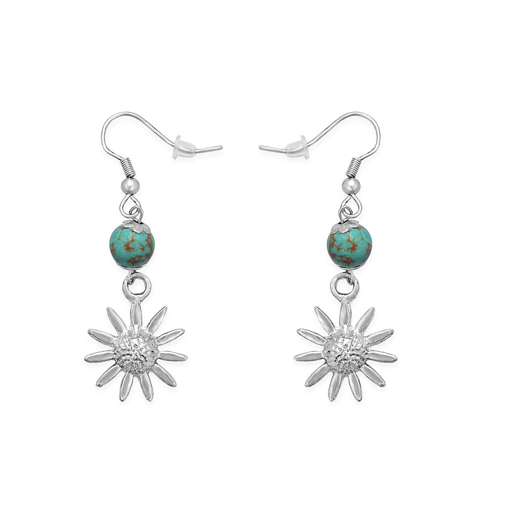 Myra Cornflower Medallion Earrings, supplier view 2