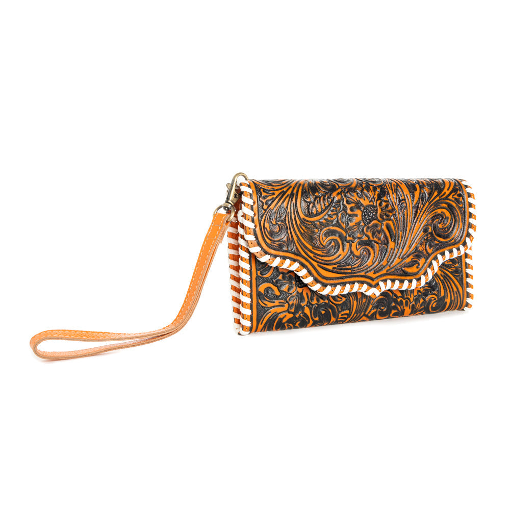 Myra Desert Roses Wallet in Crimson In Orange, supplier view 2