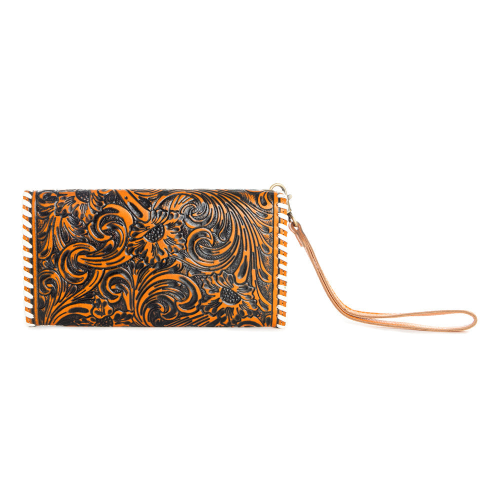 Myra Desert Roses Wallet in Crimson In Orange, supplier view 3