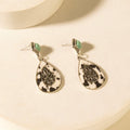 Myra Hide and Halo Earrings in Turquoise