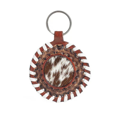 Myra Protector Charm Leather Key Fob in Red Russett