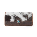 Myra Rustwood Concho Leather Women's Wallet in Charcoal Cream