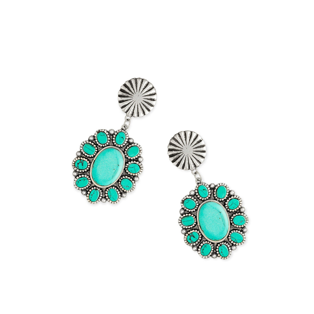 Myra Wioneepi Trail Turquoise Earrings, supplier view 2