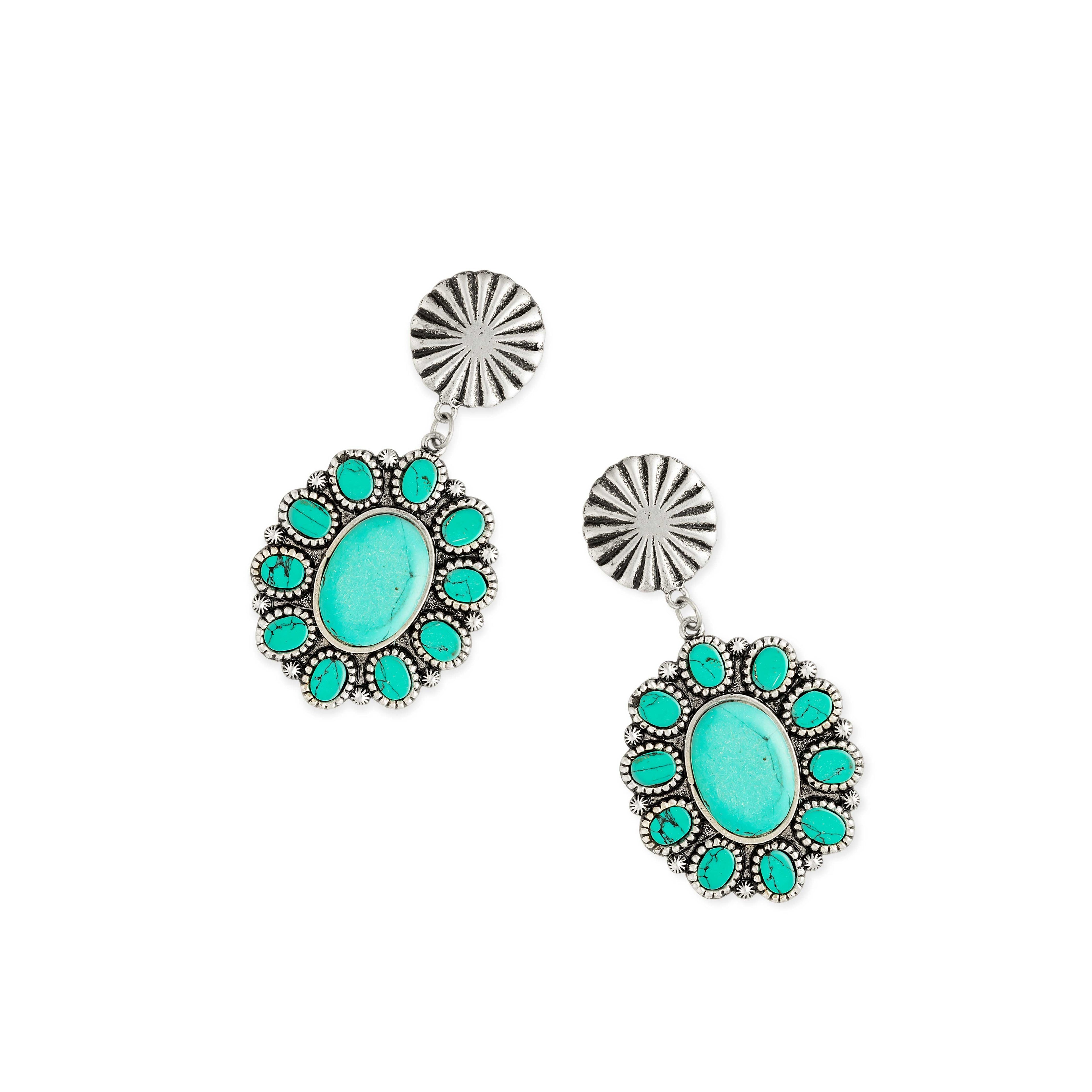 Myra Wioneepi Trail Turquoise Earrings, supplier view 2
