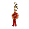 Myra Yankee Hand-Tooled Leather Keyfob