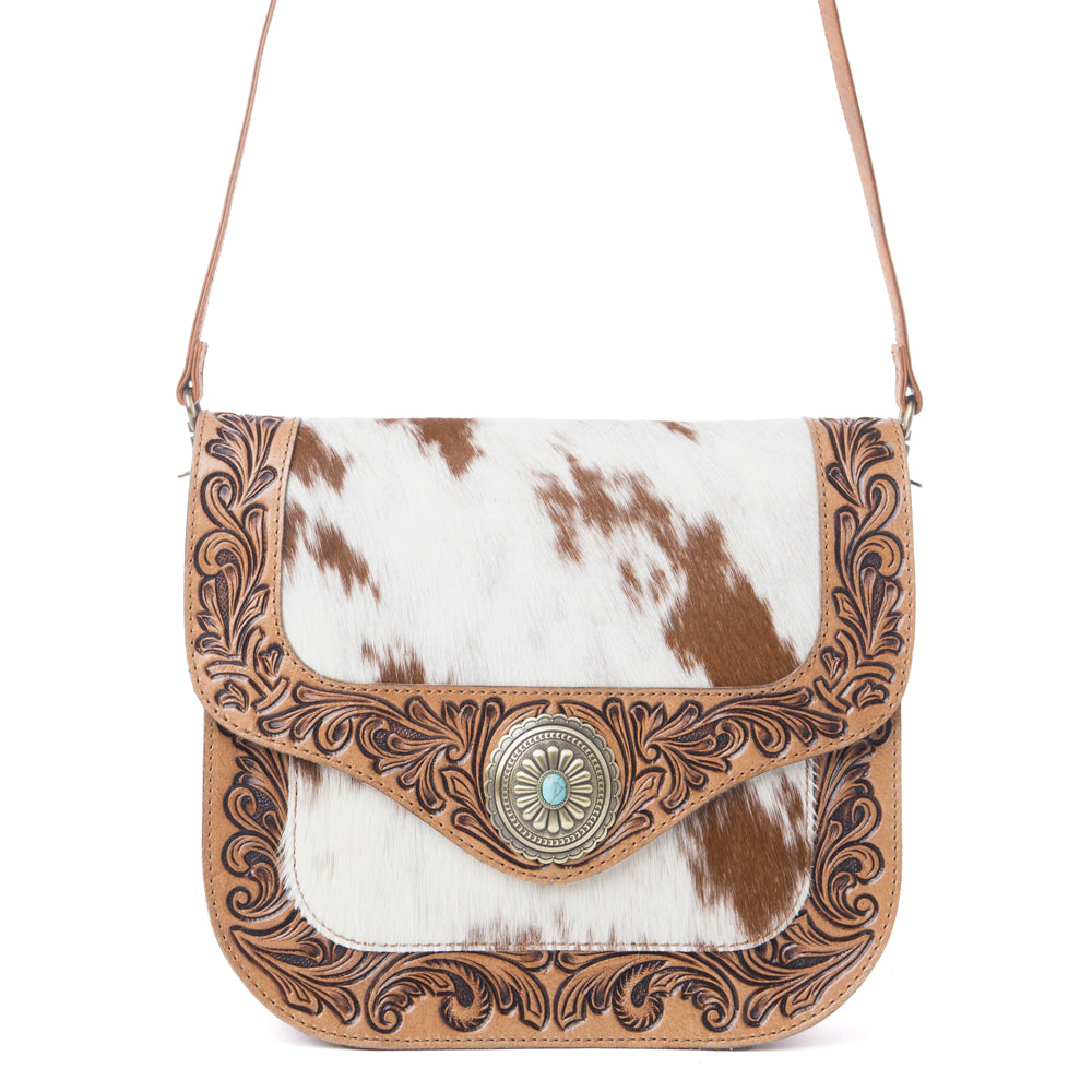 Myra Yellowstone Frontier Ridge Hand-Tooled Bag in Oat Mocha, supplier view 2