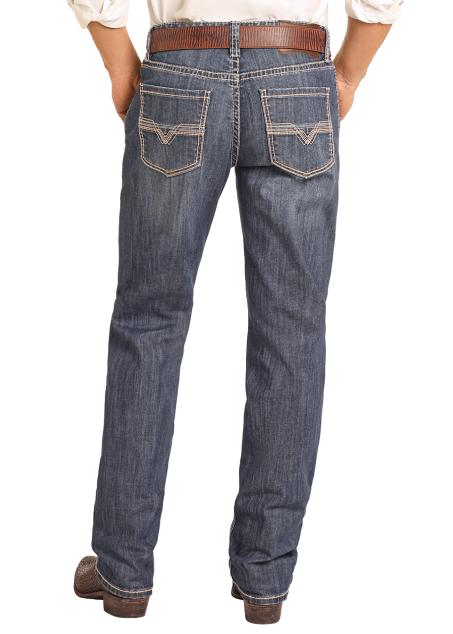 Relaxed Fit Small V Stackable Bootcut Jeans – front view