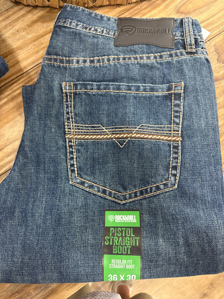 Rock & Roll Denim men's Pistol bootcut jeans in dark vintage wash