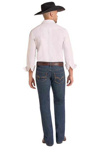 Rock & Roll Denim Feather Stitch Pistol jeans back view