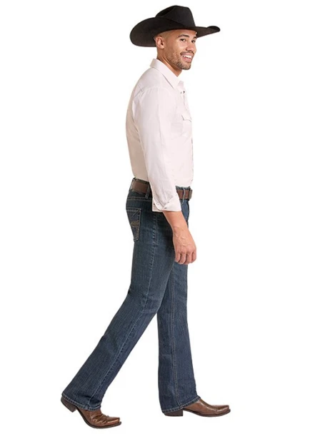 Rock & Roll Denim Feather Stitch Pistol jeans side view