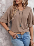 Ruffle Sleeve Short-Sleeved