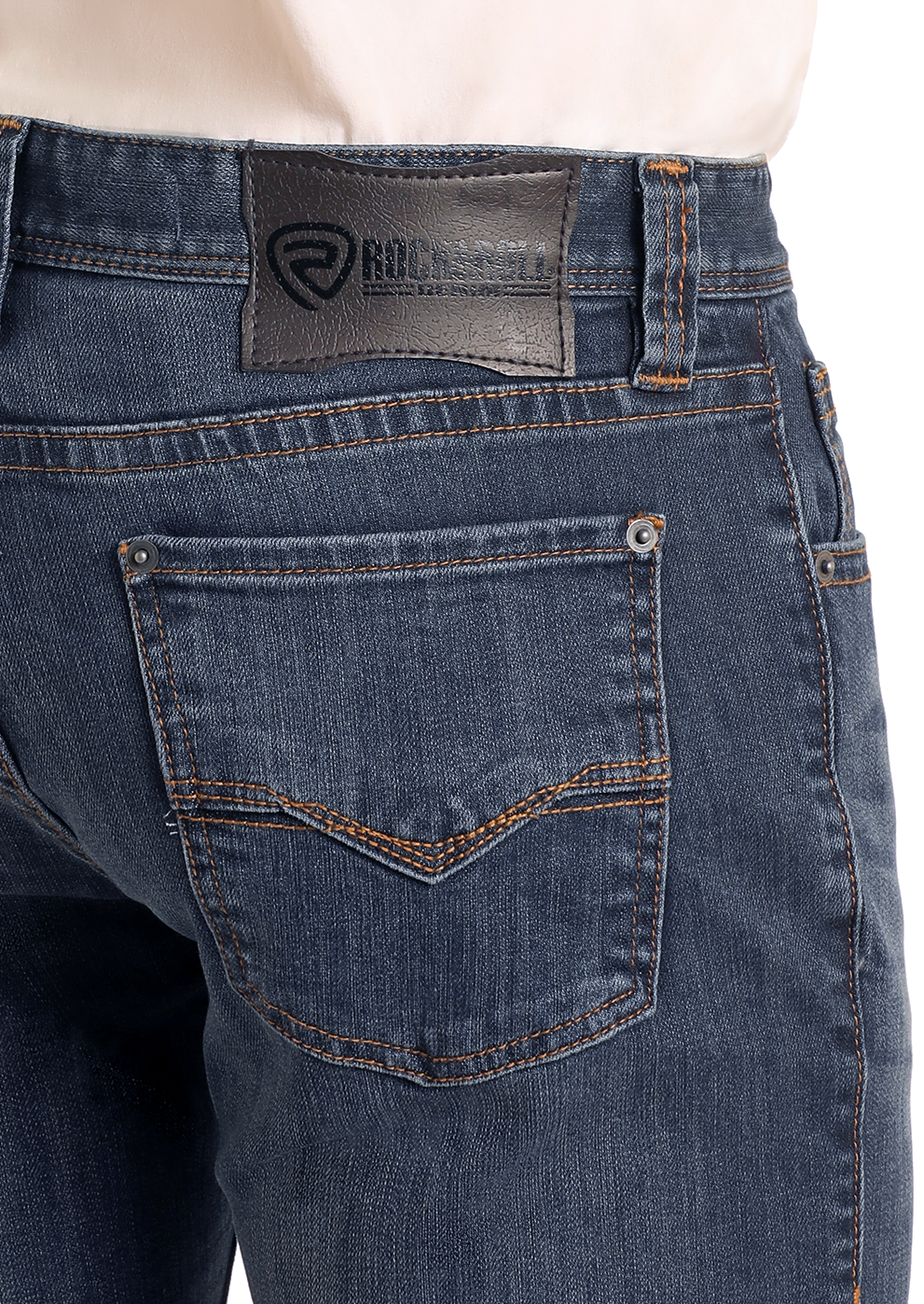 Slim Fit Dark Wash Straight Leg Jeans – detail view