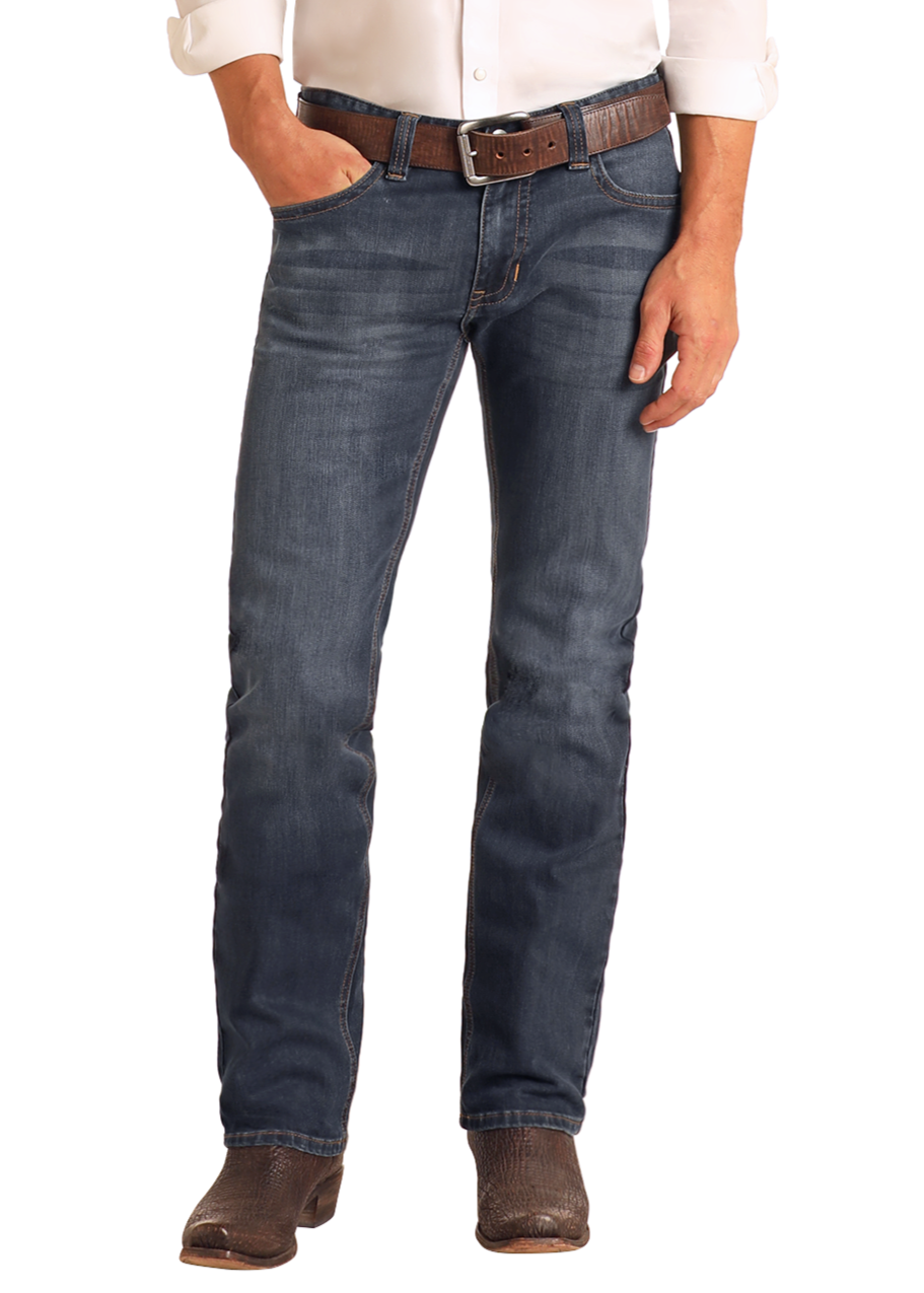 Slim Fit Dark Wash Straight Leg Jeans – front view