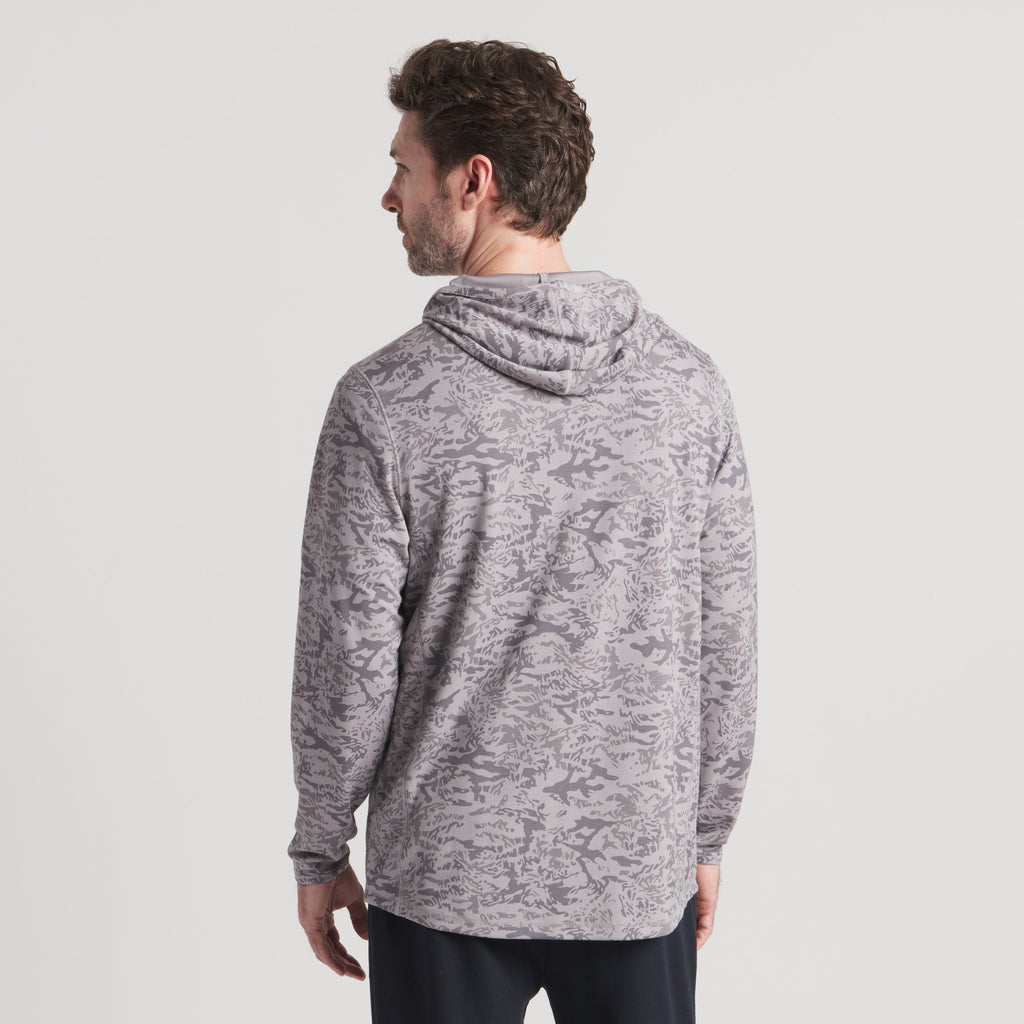 Southern Marsh Birkdale MarshLUX Hoodie – Dark Gray Camo worn back view