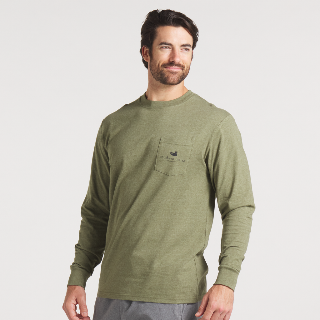 Southern Marsh Cowboy Badge Long-Sleeve Tee – Dark Green product detail 2