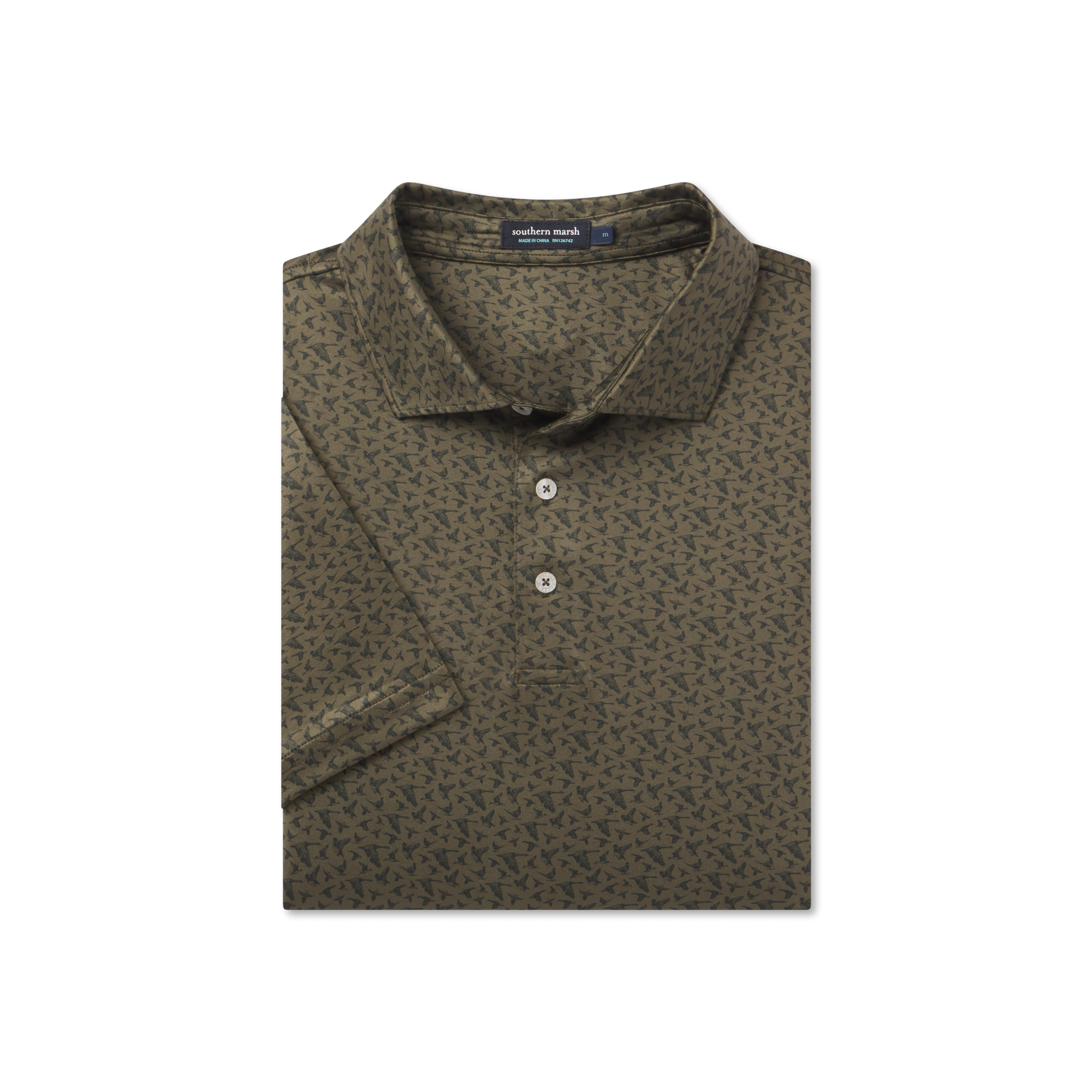 Southern Marsh Flyline In Flight Performance Polo – Dark Olive front view